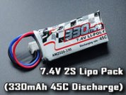 7.4V 2S Lipo Pack (330mAh 45C Discharge)