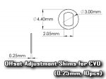 Offset Adjustment Shims for CVD (0.25mm, 10pcs)