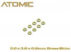 2.0 x 3.8 x 0.8mm Brass Shim (8 pcs)