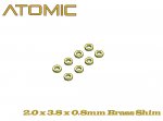 2.0 x 3.8 x 0.8mm Brass Shim (8 pcs)