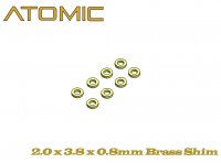 2.0 x 3.8 x 0.8mm Brass Shim (8 pcs)