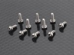 Button head Machine screw 2x6mm (TPM) Titanium 1.5 Hex.