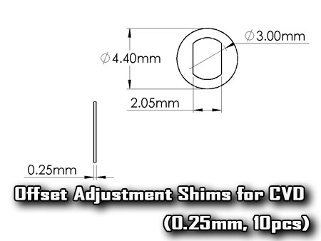 Offset Adjustment Shims for CVD (0.25mm, 10pcs) - Click Image to Close