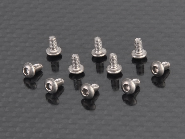 Button head Machine screw 2x4mm (TPM) Titanium 1.5 Hex. - Click Image to Close