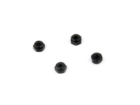 2mm Alu. Hex. Lock Nut - Pro Ver. (Black) - Click Image to Close