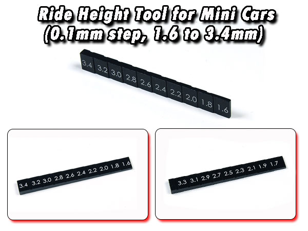 Ride Height Tool for Mini Cars (0.1mm step, 1.6 to 3.4mm) - Click Image to Close