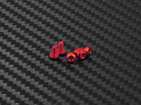 Alu. 7075 Button Head Machine screw 2x4mm PM (Red) - Click Image to Close